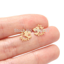 10 PCS-S065 jewelry Detailed Valiant Roar Lion King Flat Stud Earrings -