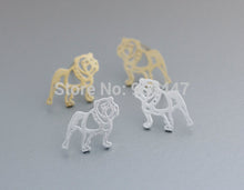 10 PCS-S069 jewelry Tiny Bulldog silver studs earrings,dog earrings