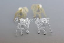 10 PCS-S069 jewelry Tiny Bulldog silver studs earrings,dog earrings