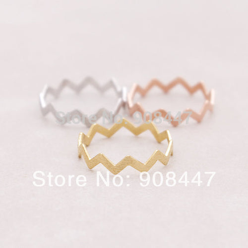 10 PCSlot- GOLD FILLED ZIG ZAG BAND THUMB RING,midi ring,WAVE RING