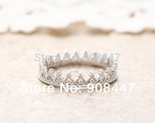 10 PCSlot- Tiny Heart Tiara Ring - jewelry rings,anniversary ring,crystal rings