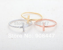 10 PCSlot- Sideways Cross Ring With Twisted Ringband - unique rings,cool rings
