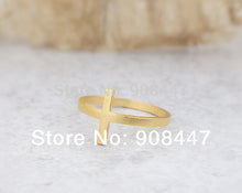 10 PCSlot- Sideways Cross Ring - Gold Simple mdi rings,cool rings,religious rings