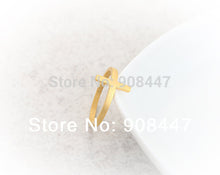 10 PCSlot- Sideways Cross Ring - Gold Simple mdi rings,cool rings,religious rings