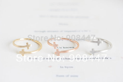 10 PCSlot- jewelry double cross cuff finger ring stretch girl rings