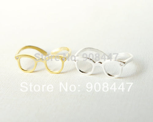 10 PCSlot- jewelry punk glasses design finger rings ladie's mixed color