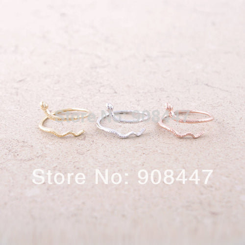 10 PCSlot- Luxury Rose Gold Plated Small Snake Rings Girls Gifts Trendy Vintage MS