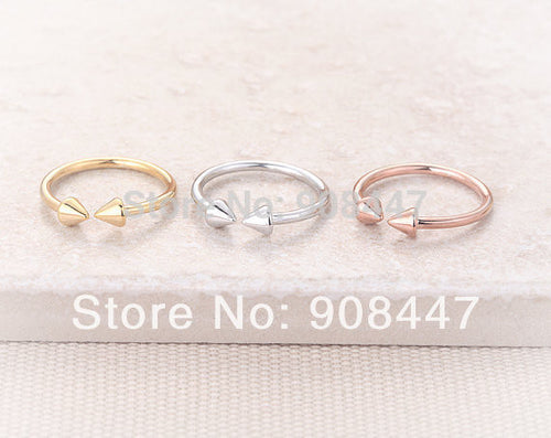 10 PCSlot- Arrow Stud Ring - Rose Gold Rose Gold Plated, Everyday Jewelry, Simple, Chic, Adjustable Ring