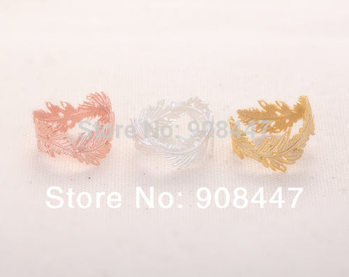10 PCSlot- Feathers Ring - Silver Leaf ring,cool rings,cute ring