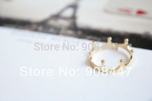 10 PCSlot- rings Small Open silver golden copper Imperial Crown Ring jewelry A