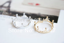 10 PCSlot- rings Small Open silver golden copper Imperial Crown Ring jewelry A