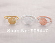 10 PCSlot- Hammered Ring With Twisted Ringband - Silver Round rings,midi rings