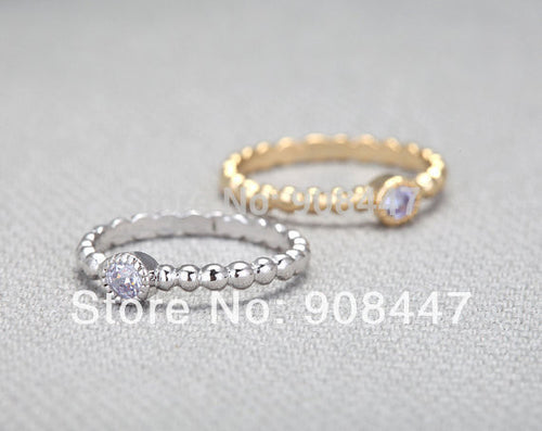 10 PCSlot- Light Sapphire Cubic Ring with twisted ringband - Gold, Silver Everyday Jewelry, Simple, Chic, Birthday Gift