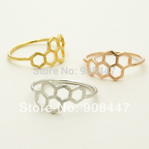 10 PCSlot-R109 Triangle and Circle Ring,honeycomb ring