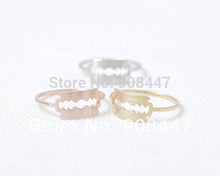 10 PCSlot-R124 Gold Silver Pink-gold Razor Blade Ring