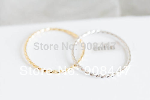 10 PCSlot-R214 brief twisted rope small ring 18k gold plated austrian crystal ring