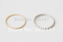 10 PCSlot-R214 brief twisted rope small ring 18k gold plated austrian crystal ring