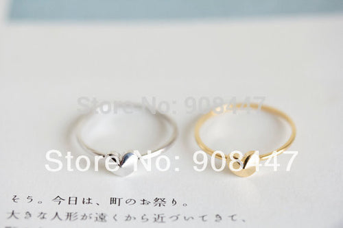 10 PCSlot-R219 18KGP Copper Alloy Classic Convex Heart Rings
