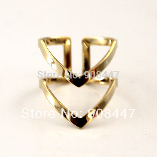 10 PCSlot-R248 Double V Ring ,Double Lines V Chevron ring