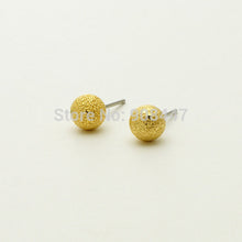 10 Pair-S057 Cute jewelry Matte Ball stud earring in gold and silver,circle round earring