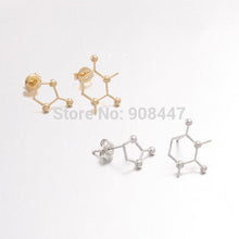10 Pairs- S078 Unbalance Caffeine Molecule Structure Stud Earrings Unique Chemistry Earrings