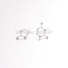 10 Pairs- S078 Unbalance Caffeine Molecule Structure Stud Earrings Unique Chemistry Earrings