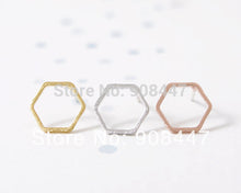 10 Pairslot- jewelry Gold Silver Pink Gold Hexagon Stud Earrings S043