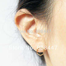 10 Pairslot- jewelry Gold Silver Pink Gold Hexagon Stud Earrings S043