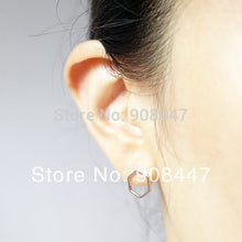 10 Pairslot- jewelry Gold Silver Pink Gold Hexagon Stud Earrings S043
