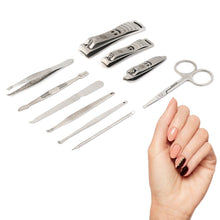 10 Pcs Stainless Steel Nail Cutter Pedicure icure Set Travel Case CH-D2 with Sliver color