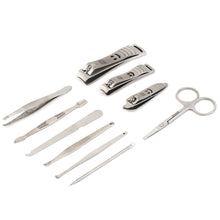 10 Pcs Stainless Steel Nail Cutter Pedicure icure Set Travel Case CH-D2 with Sliver color