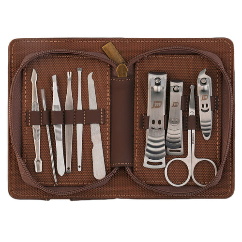 10 Pcs Stainless Steel Nail Cutter Pedicure icure Set Travel Case CH-D2 with Sliver color