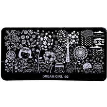 10 Styles Dream Girl Series Nail Stamp Stamping Image Steel Plate Print Nail Art Template DIY Polish Tools