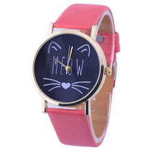 10 Styles Relojes Women Leather Bracelet Watch Gold Case Quartz Watch Laides Casual Cute Cat WristWatch Mujer Montre