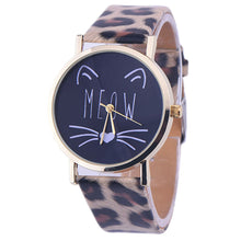 10 Styles Relojes Women Leather Bracelet Watch Gold Case Quartz Watch Laides Casual Cute Cat WristWatch Mujer Montre