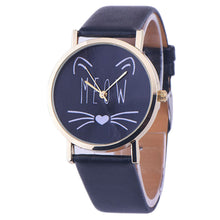 10 Styles Relojes Women Leather Bracelet Watch Gold Case Quartz Watch Laides Casual Cute Cat WristWatch Mujer Montre