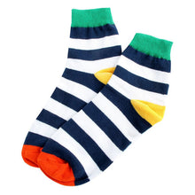 100% Cotton Warm New Men Mixed Color Wide Stripe Ankle Soft Casual Socks PY8