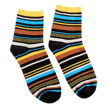 100% Cotton Warm New Men Mixed Color Wide Stripe Ankle Soft Casual Socks PY8