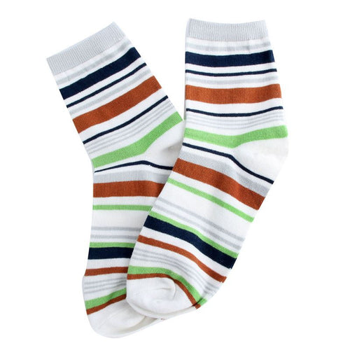 100% Cotton Warm New Men Mixed Color Wide Stripe Ankle Soft Casual Socks PY8
