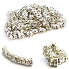 100 Pcs Rhinestone Crystal Rondelle Spacer Bead Plated 8mm Crystal Fast Shipping Feida