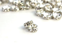 100 Pcs Rhinestone Crystal Rondelle Spacer Bead Plated 8mm Crystal Fast Shipping Feida