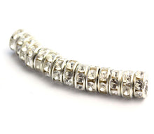 100 Pcs Rhinestone Crystal Rondelle Spacer Bead Plated 8mm Crystal Fast Shipping Feida