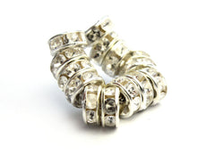 100 Pcs Rhinestone Crystal Rondelle Spacer Bead Plated 8mm Crystal Fast Shipping Feida