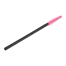 100 pcs Knife Shaped Hair Disposal Fiber Eyelash Brushes Pink + Black