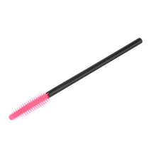 100 pcs Knife Shaped Hair Disposal Fiber Eyelash Brushes Pink + Black