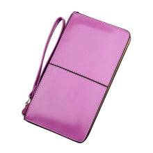 100% r Retro Long Card Holder Purse Leather Stitching Lady Women Wallet