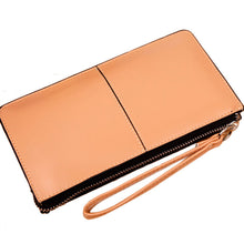 100% r Retro Long Card Holder Purse Leather Stitching Lady Women Wallet