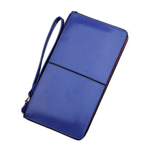 100% r Retro Long Card Holder Purse Leather Stitching Lady Women Wallet