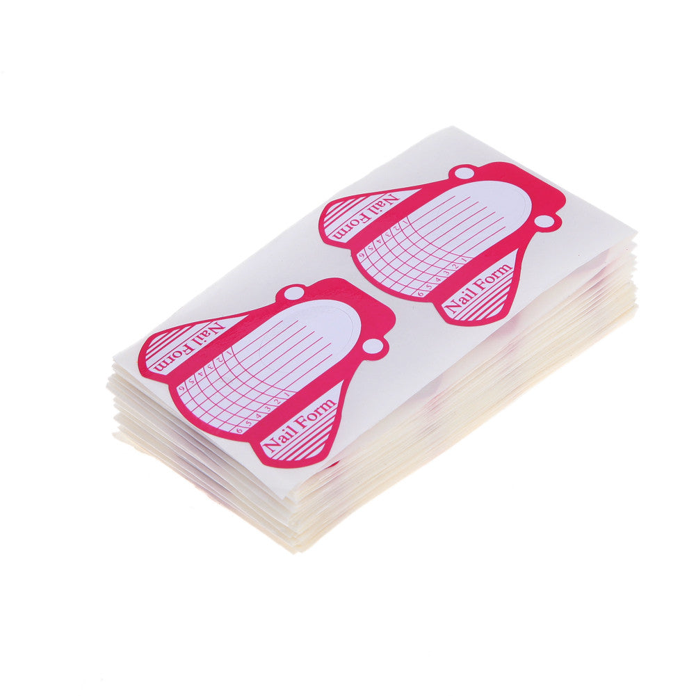 100pcs Pressional Nail Forms for Acrylic UV Gel Nail Art Tip Nail Extension