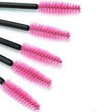 100pcslot make up brush Pink synthetic fiber Disposable Eyelash Brush Mascara Applicator Wand Brush Cosmetic Makeup Tool